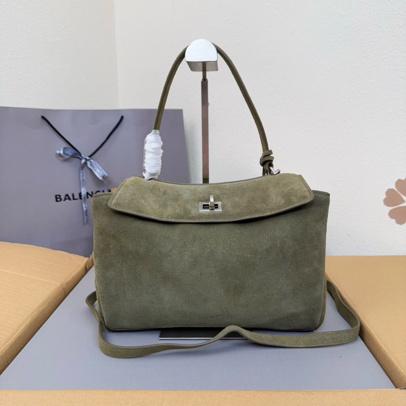 Balenciaga Rodeo Small Handbag in Suede and Calfskin 