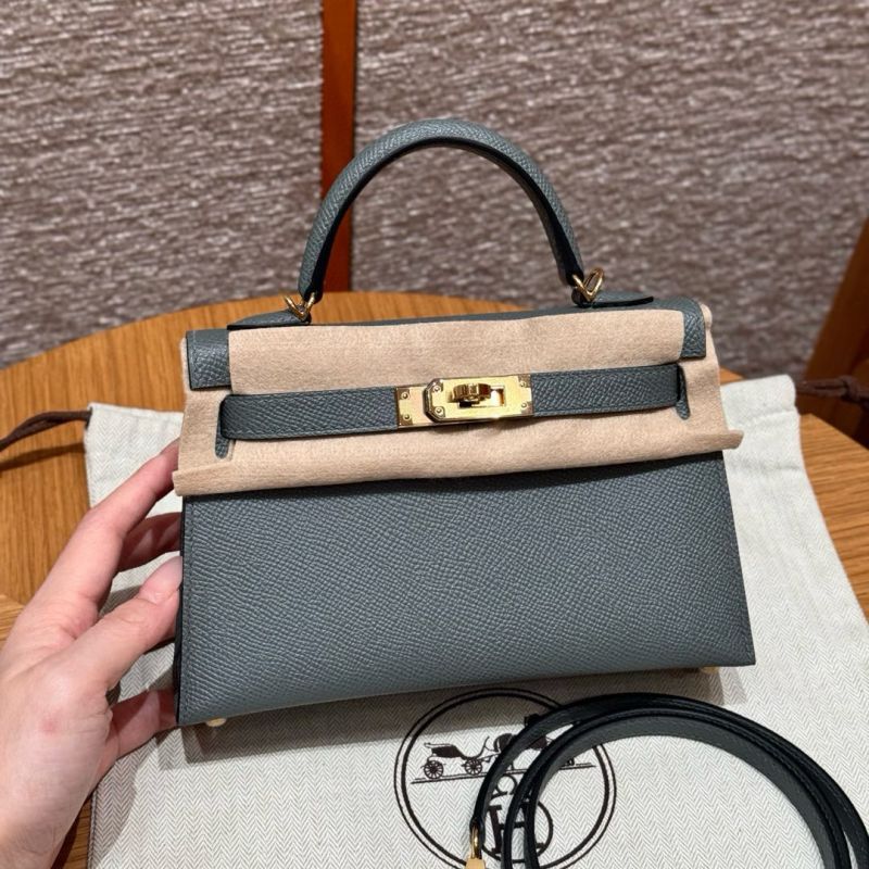 Hermes Mini Kelly Epsom leather-Vert Amanda