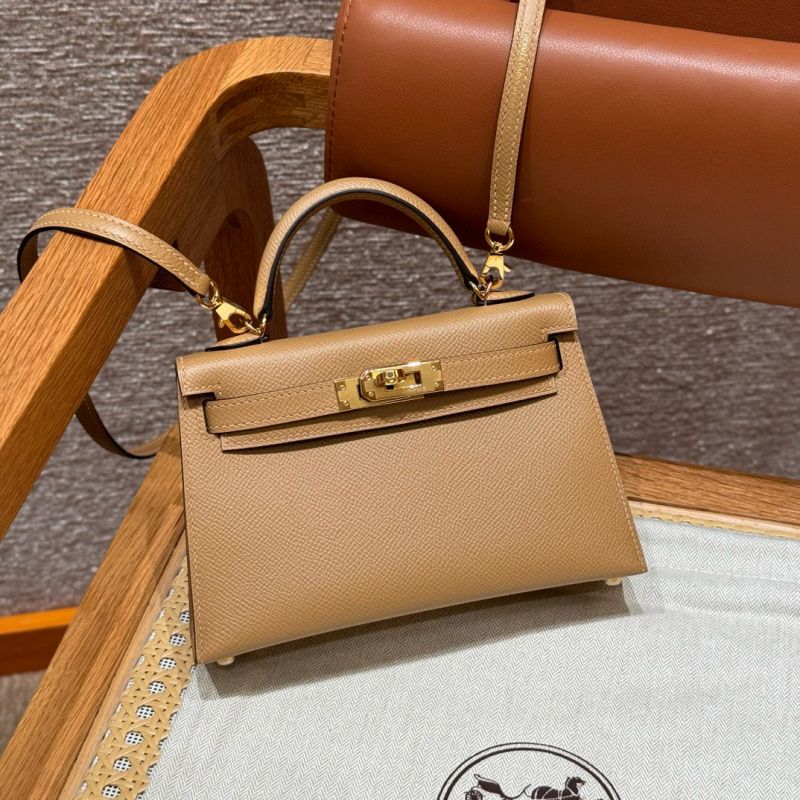 Hermes Mini Kelly Epsom leather-Beige
