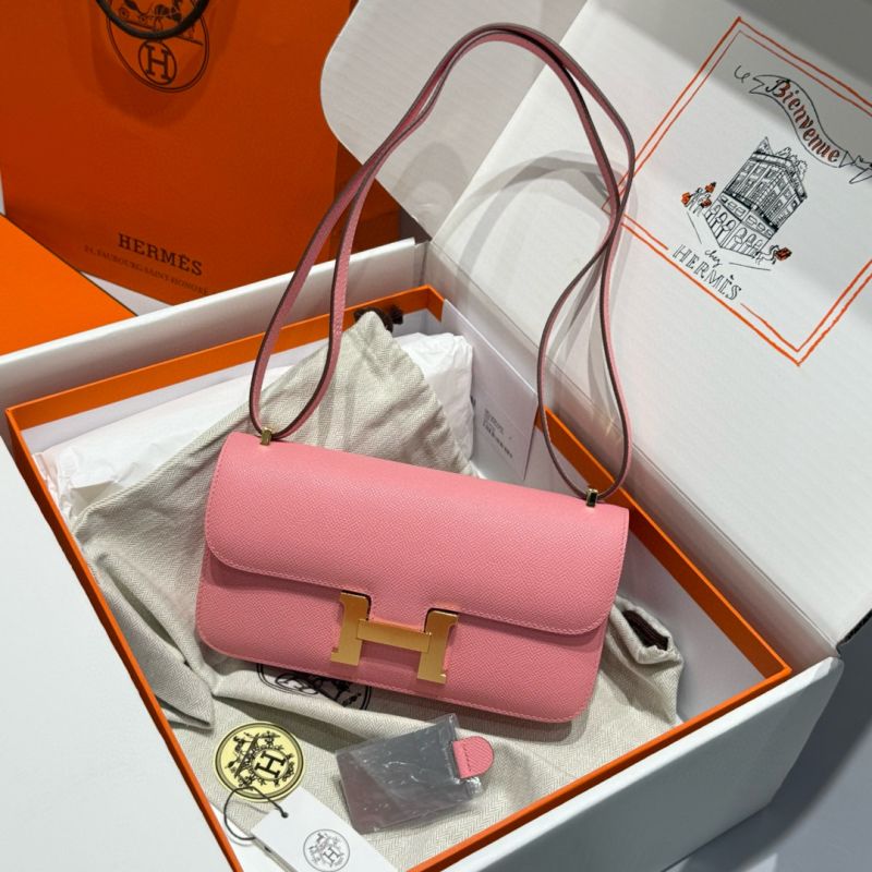 Hermes Constance Elan Shoulder Bag in Epsom Leather-Pink