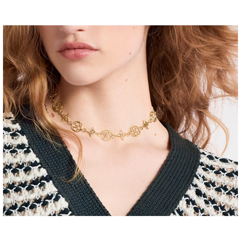 M01057 LV Lace Necklace