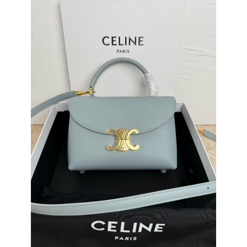 Celine Teen Nino Bag in Smooth Calfskin-Light blue