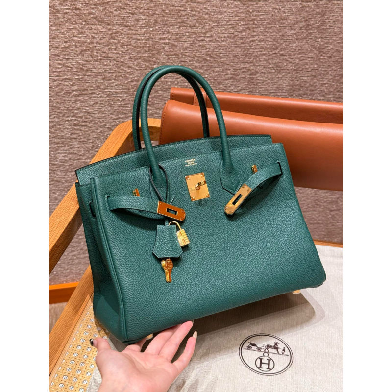 Hermes Birkin 25 / Birkin 30  in Togo Leather-Malachite
