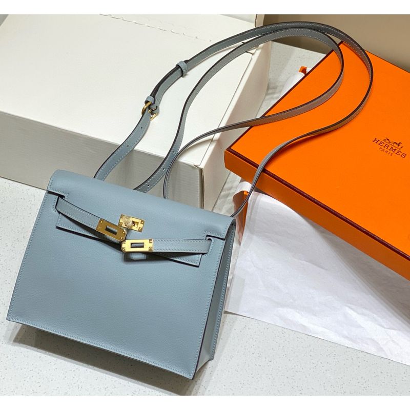 Hermes Kelly Danse Shoulder Bag-Blue lin